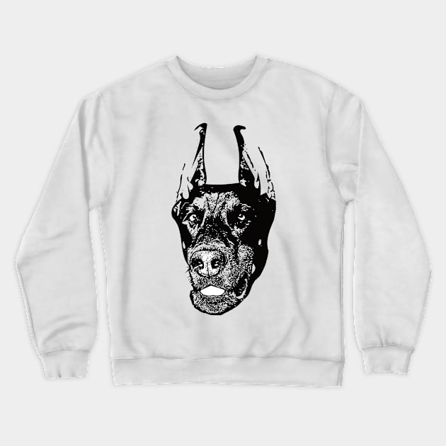 Dobermann Face Design Crewneck Sweatshirt by DoggyStyles